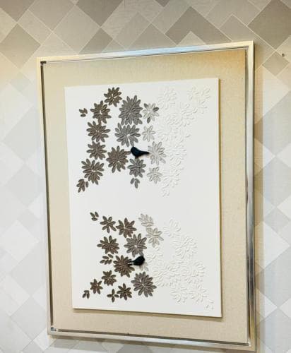 لوحة جبسة رسم اطار فضي 120×80سم - 1