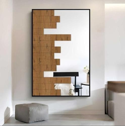 ديكور مرايا جدارية فخمة - مرايات حائط خشبية نهر (المنتج تفصيل ) - 2